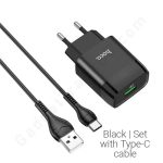 Hoco C72Q Type-C Glorious QC3.0 Wall charger set with cable