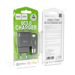 Hoco C72Q Type-C Glorious QC3.0 Wall charger set with cable