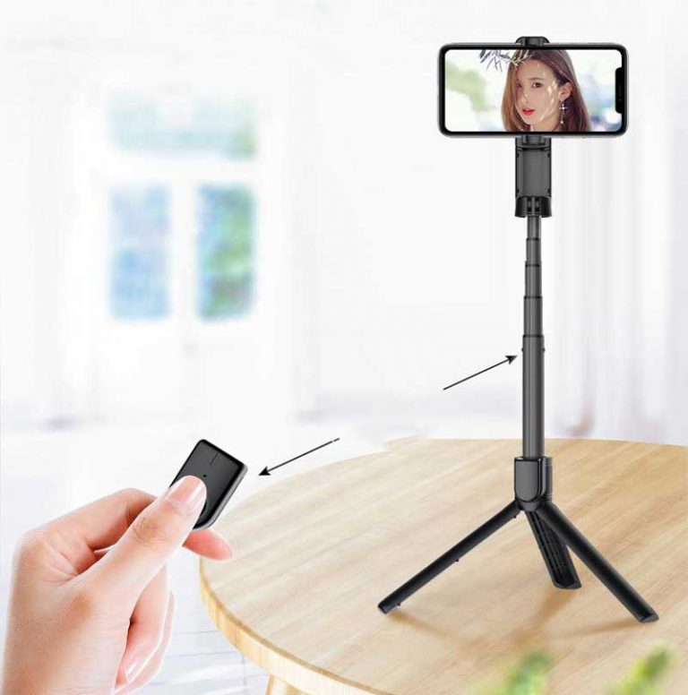 Stand XT02 Wireless Bluetooth Selfie Stick Tripod Gadget Track BD