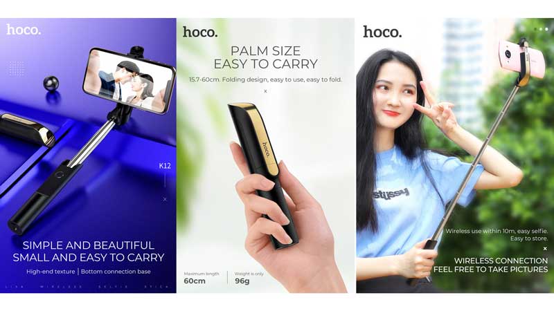 Hoco-K12-Lisa-Wireless-Bluetooth-Selfie-Stick-5