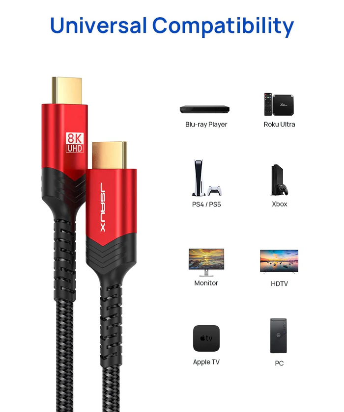 Jsaux HDMI to HDMI 8K 60Hz 2 Meter Cable s2