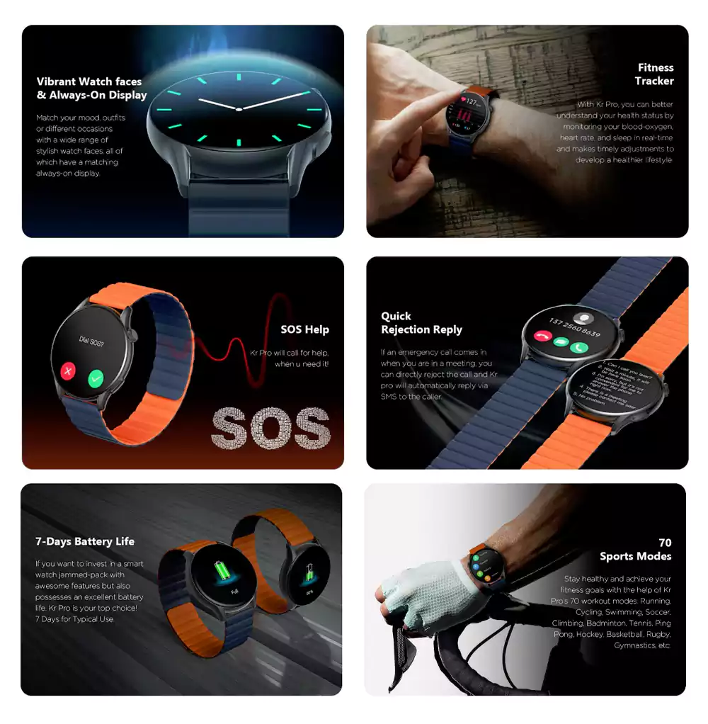 Kieslect KR Pro Bluetooth Calling Smart Watch 4