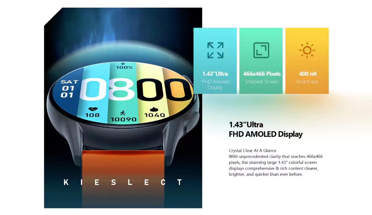Kieslect KR Pro Bluetooth Calling Smart Watch 5