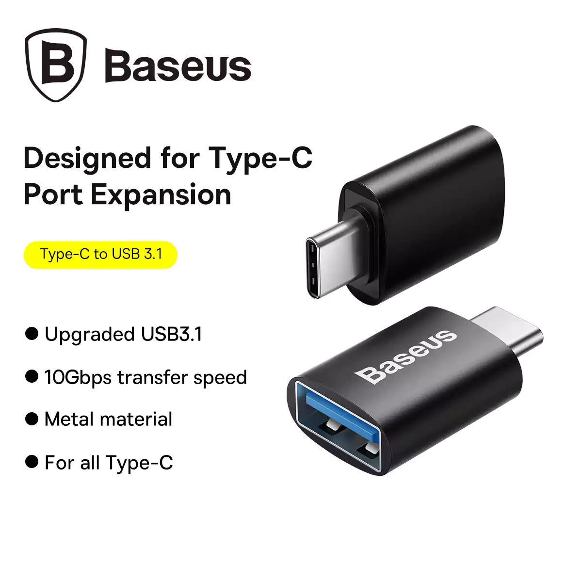 Baseus ZJJQ000001 Ingenuity Series USB Type-C Male to USB 3.1 Female OTG Adapter 1