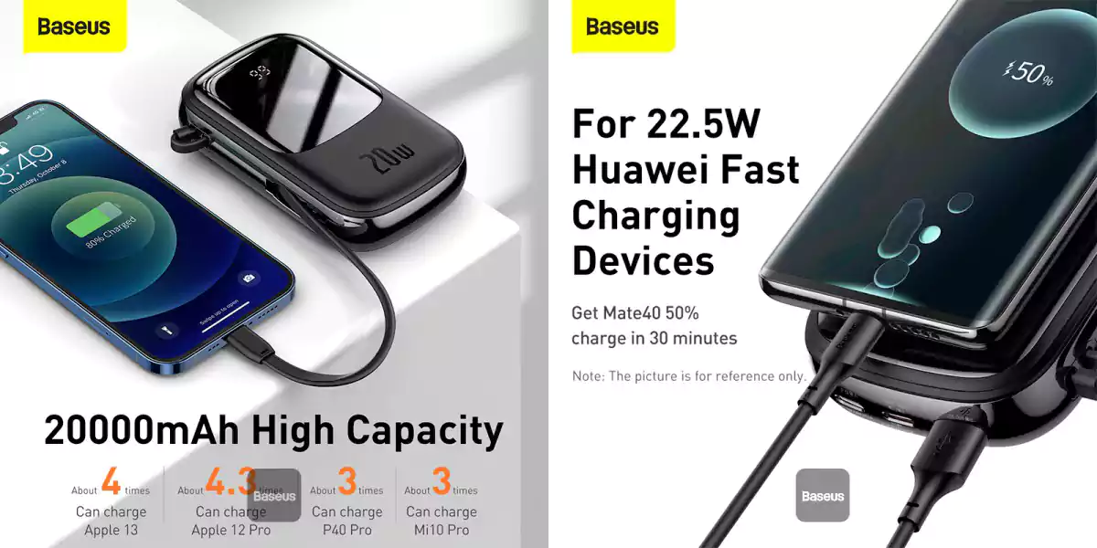 Baseus Qpow Digital Display 20000mAh 20W Quick Charge Power Bank 2