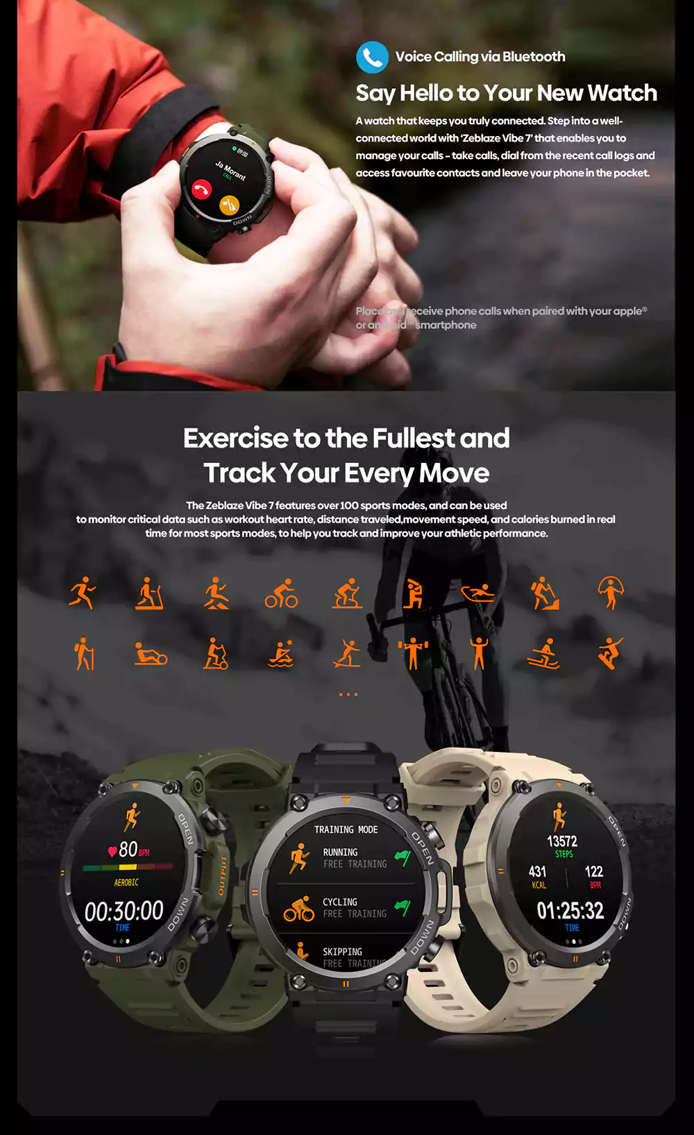 Zeblaze Vibe 7 Rugged Smartwatch 4