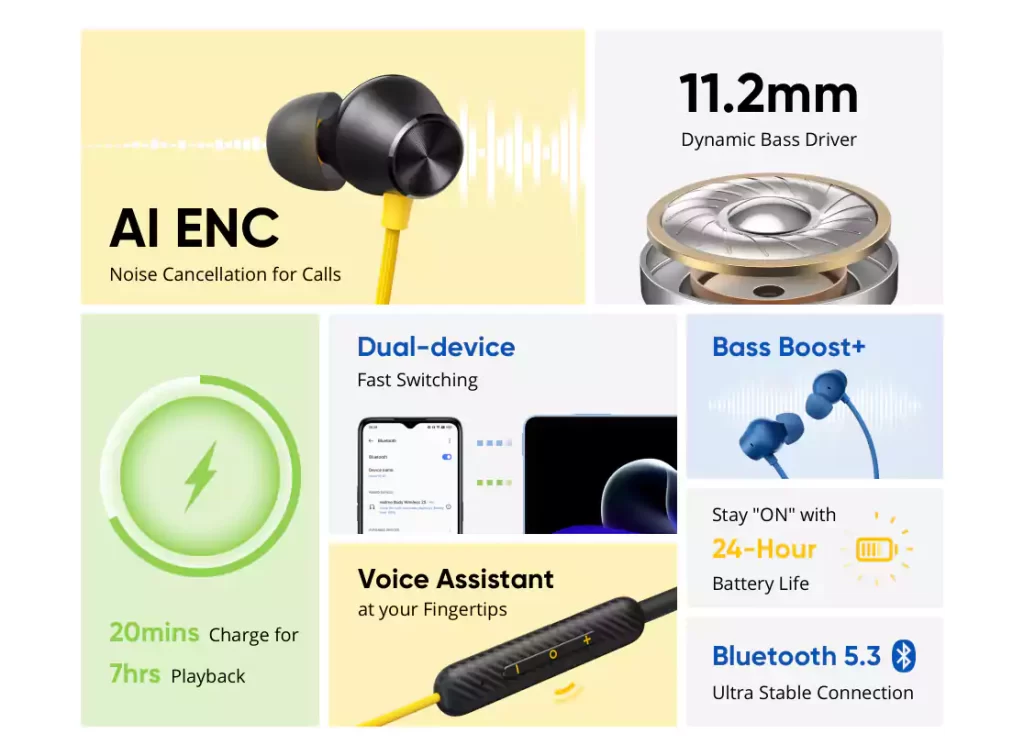 Realme Buds Wireless 2S Bluetooth Neckband Earphone 2