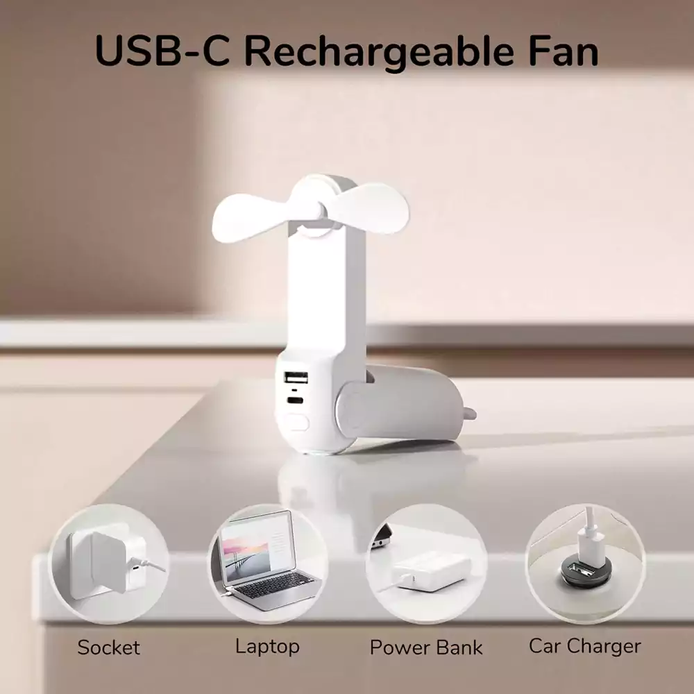 Jisulife F8X Bear Handheld Foldable Mini Fan New Upgrade Version 5