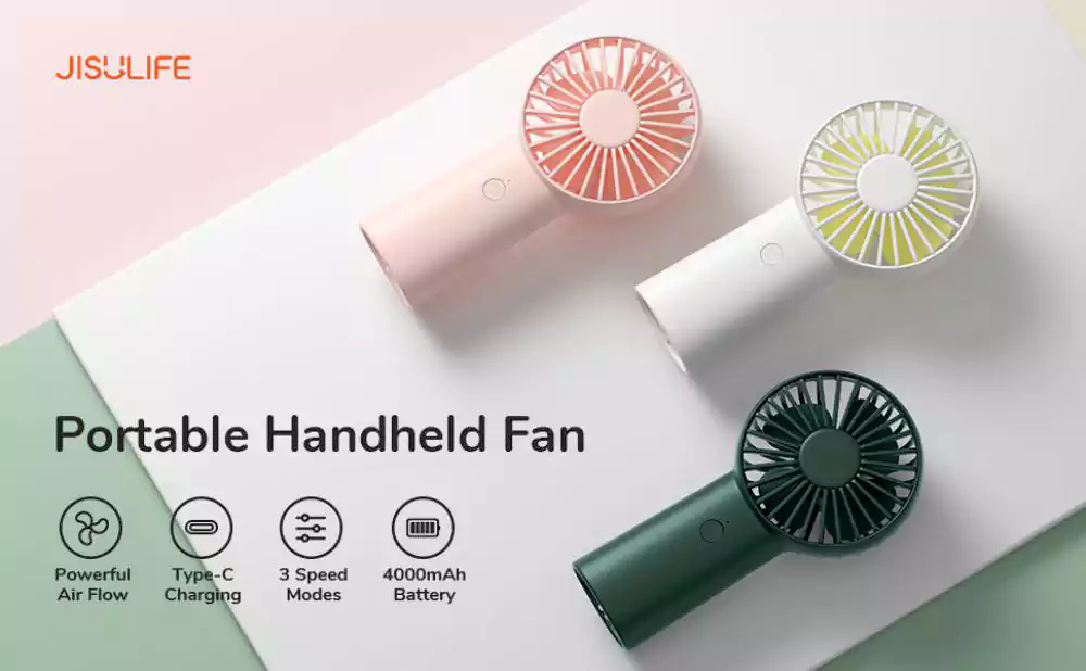 Jisulife FA20X Portable Handheld Fan 4000mAh Battery 2