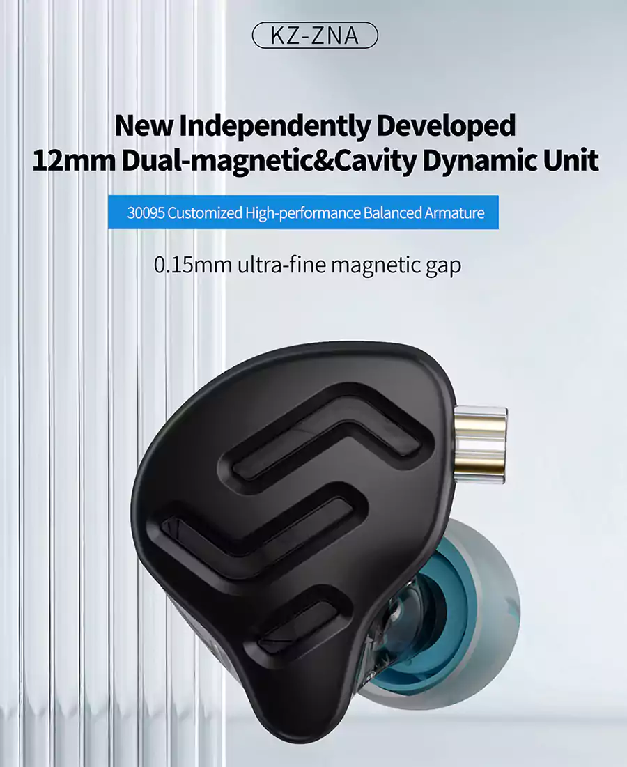 KZ ZNA 12mm Dual-magnetic Dynamic Unit In-Ear Earphones 2