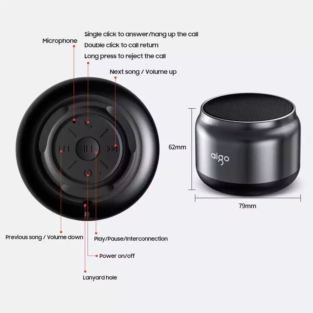 Aigo T98 Wireless Bluetooth Speaker 3