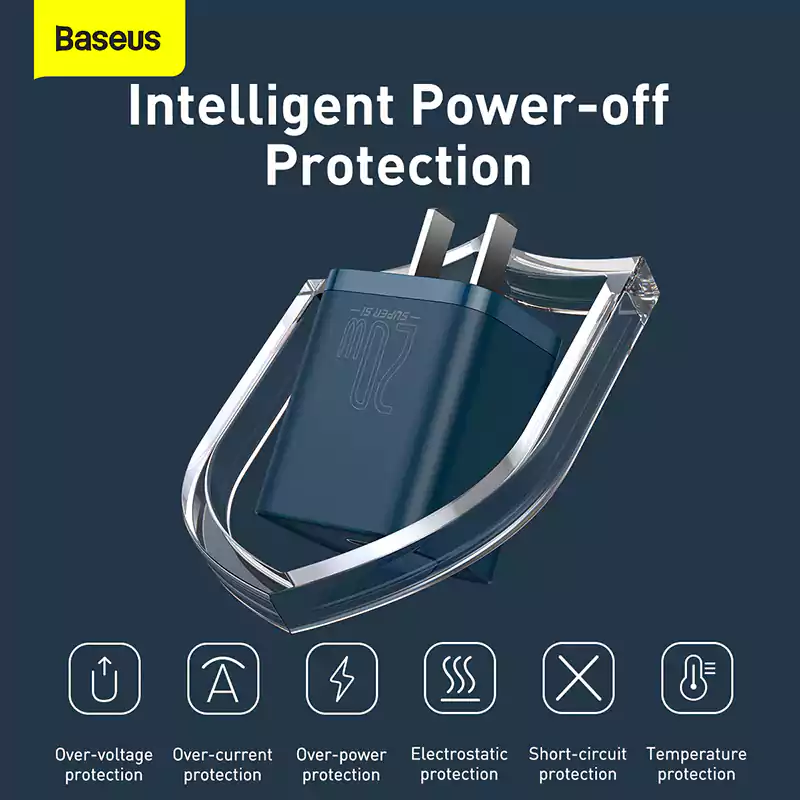 Baseus Super Si Quick Charger 1C 20W with Type-C to Lightning Cable 3