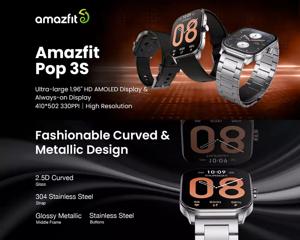 Amazfit Pop 3S Bluetooth Calling Smartwatch 1