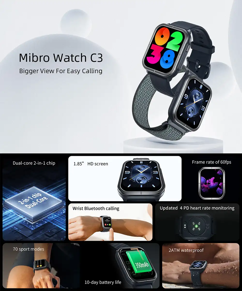 Xiaomi Mibro C3 Bluetooth Calling Smartwatch 2