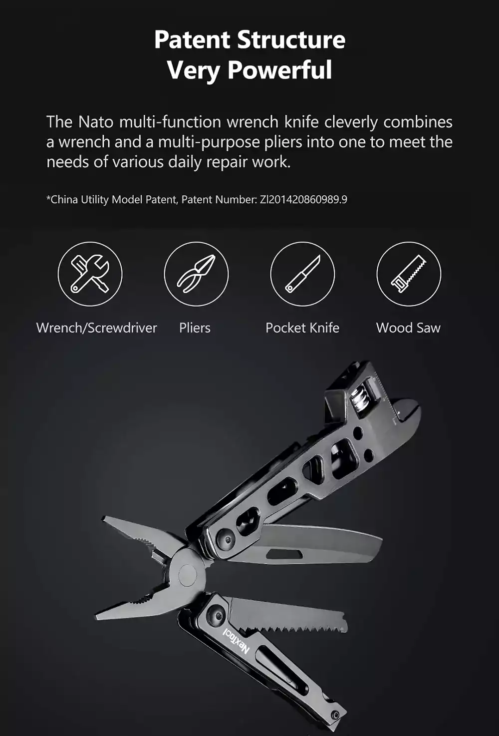 Xiaomi NexTool 9-in-1 Multi-functional Folding Wrench Knife Tool 3