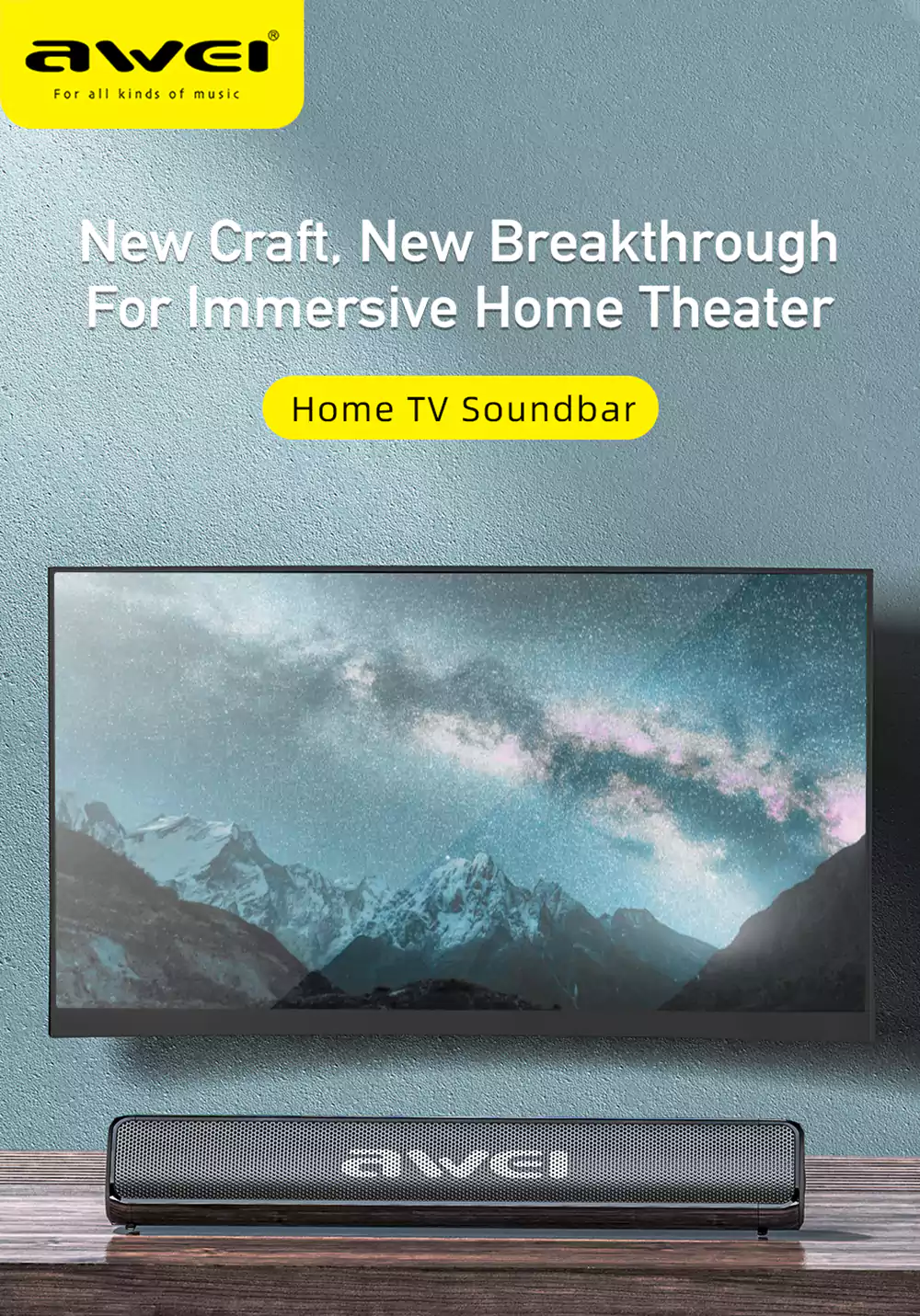 Awei Y333 Bluetooth Speaker TV Soundbar 4