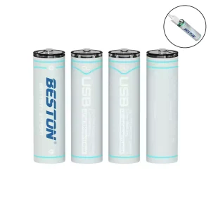 BESTON 2200mWh AA USB-C Rechargeable Battery - 4 Pcs