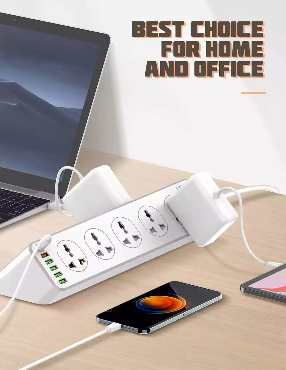 LDNIO SC10610 30W 6-Port USB Charger with 10 AC Sockets Power Strip 8