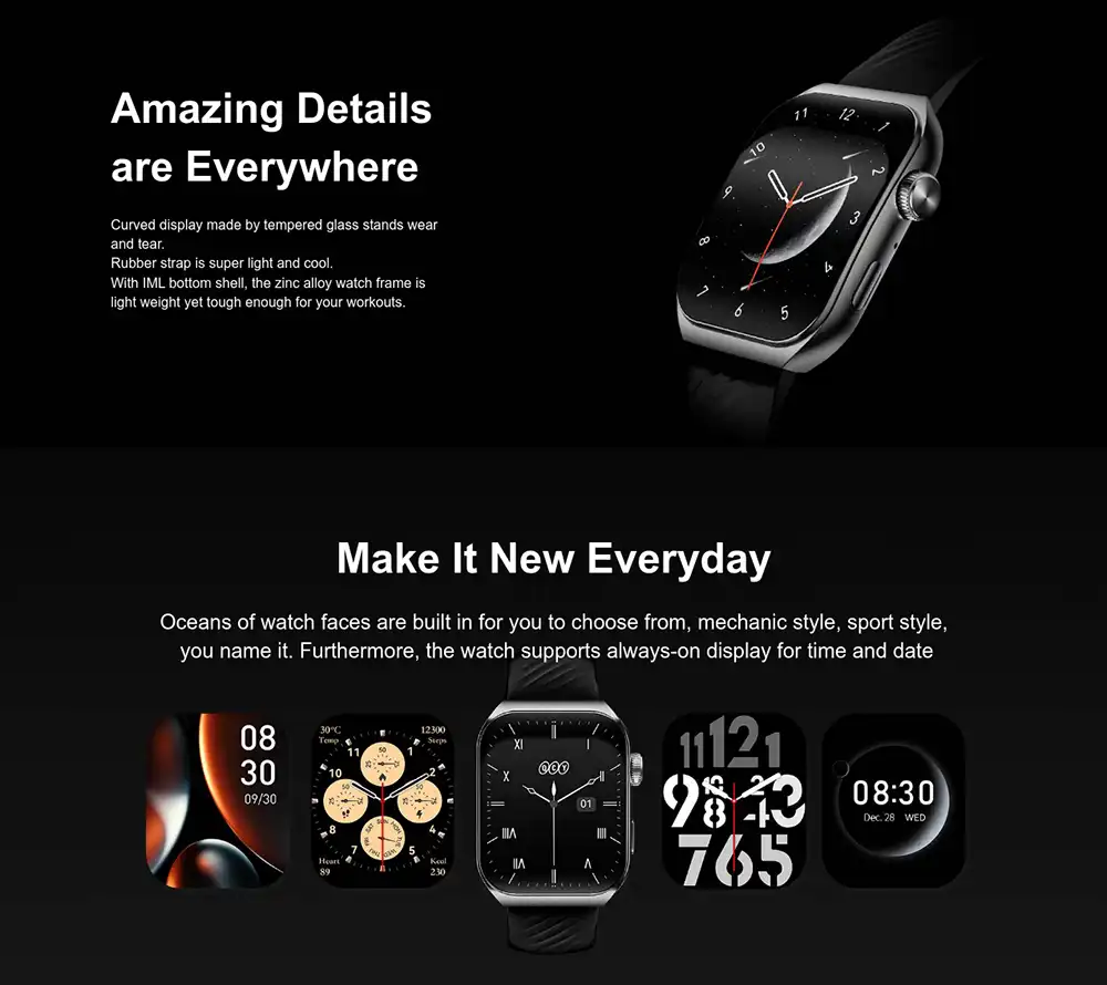 QCY Watch GS2 AMOLED Display Smartwatch 4