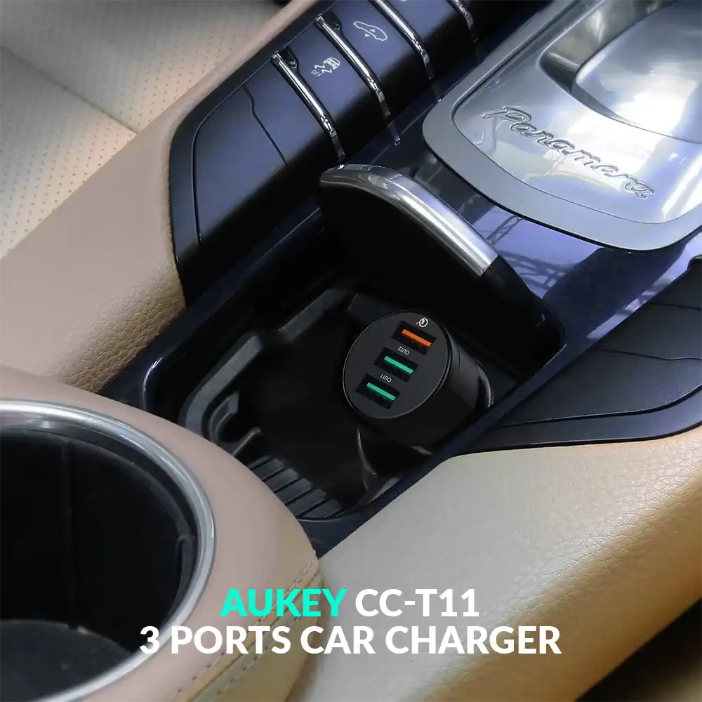 Aukey CC-T11 USB 3 Ports Car Charger 2