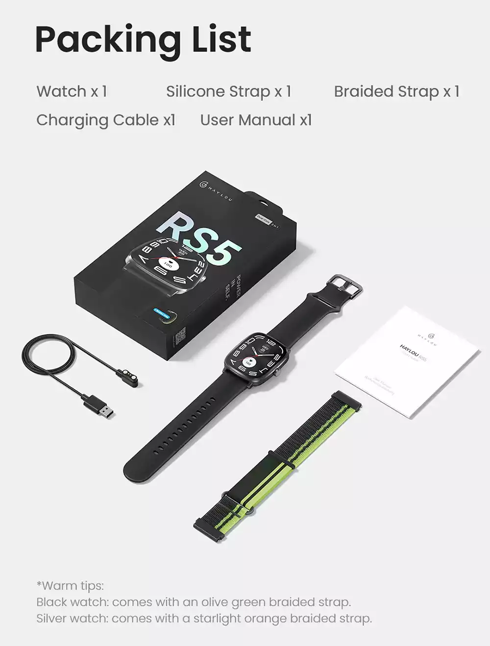 Haylou RS5 AMOLED Display Smartwatch 8