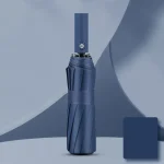 16 Ribs Automatic Open Windproof Folding Umbrella Blue