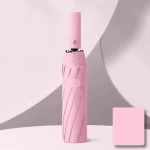 16 Ribs Automatic Open Windproof Folding Umbrella Pink
