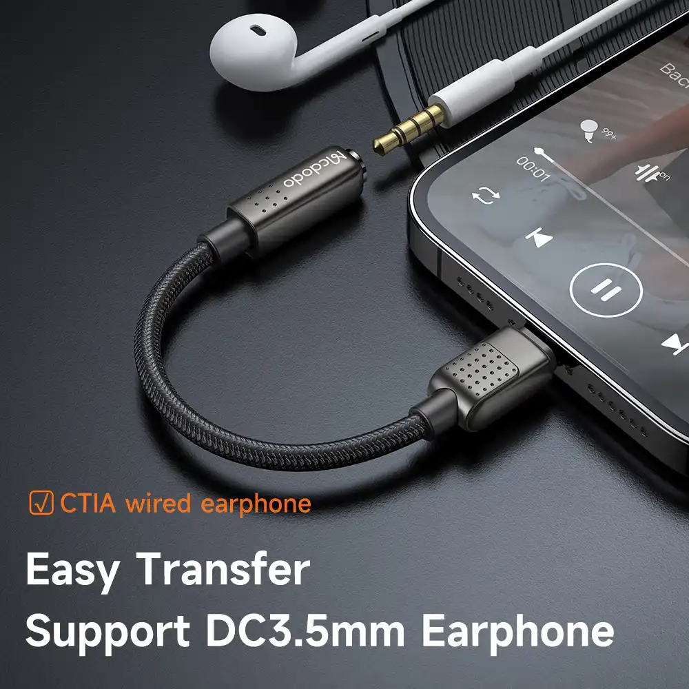 Mcdodo CA-501 Lightning to 3.5mm Female Digital Audio Converter Cable 6