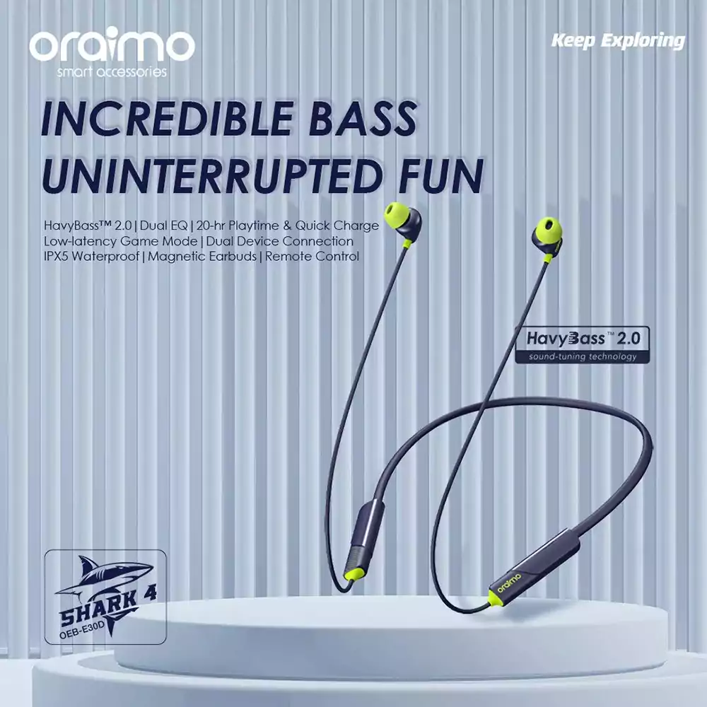 Oraimo Shark 4 Wireless Neckband Headphones 3