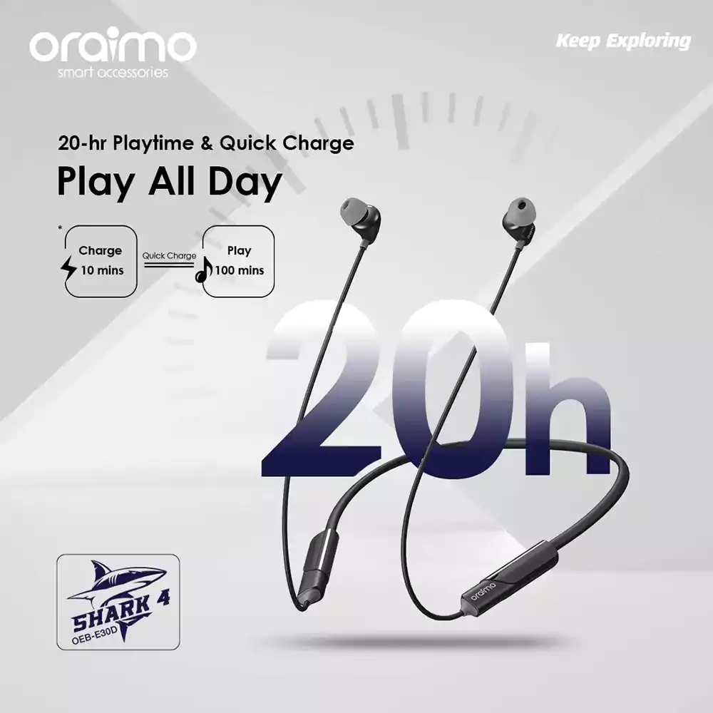 Oraimo Shark 4 Wireless Neckband Headphones 4
