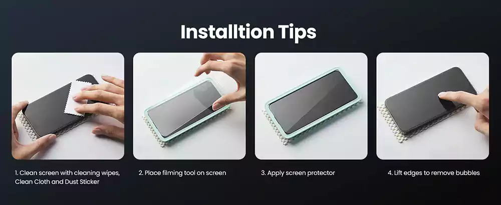 Ugreen Tempered Glass Screen Protector iPhone 15 Pro - 15 Pro Max with Installation Tools - 5