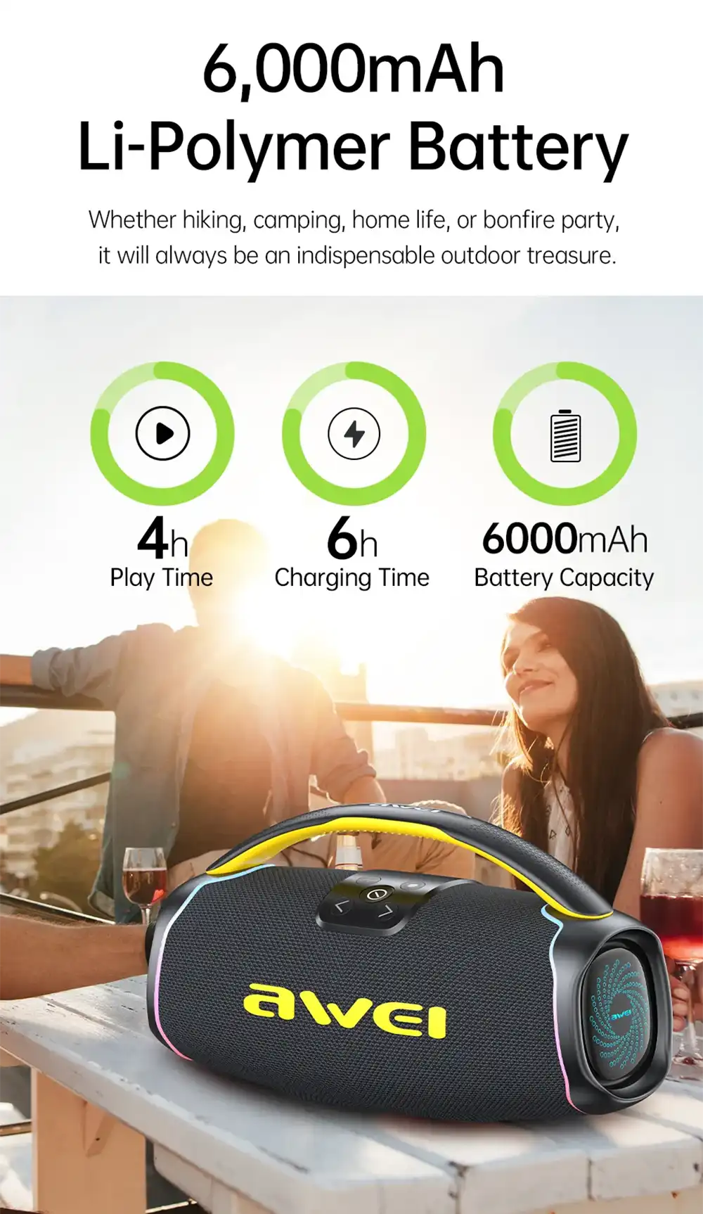 Awei KA16 60W Outdoor Portable Bluetooth Speaker 3