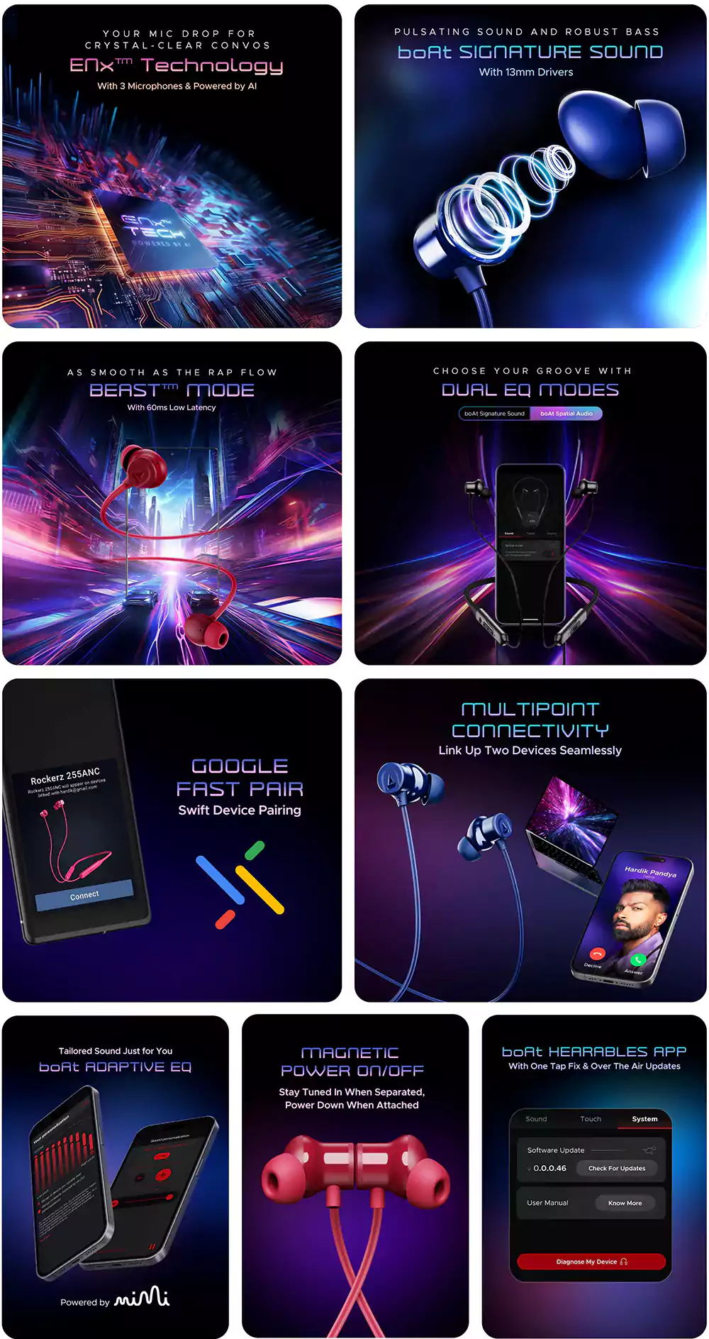 BoAt Rockerz 255 ANC Bluetooth Neckband Earphones 2