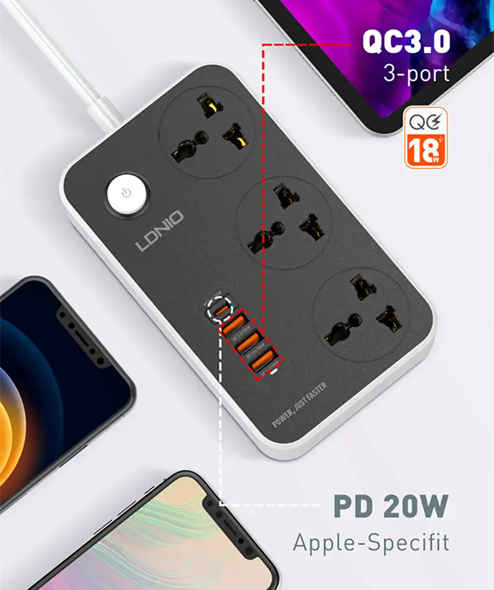 LDNIO SC3412 Universal Power Socket 3