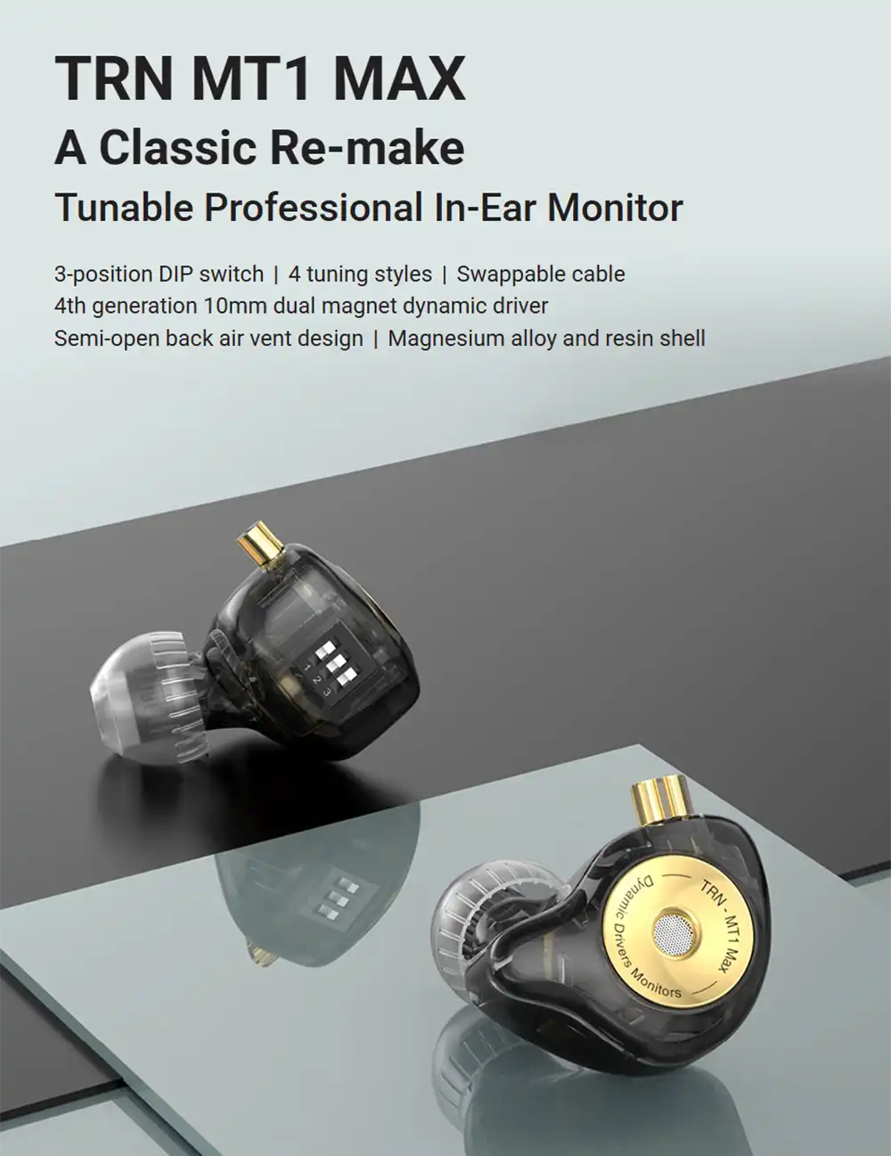 TRN MT1 Max Dual Dynamic Driver IEM Earphones 1