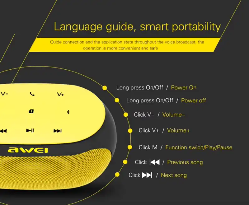 Awei Y200 Portable Wireless Speaker 5