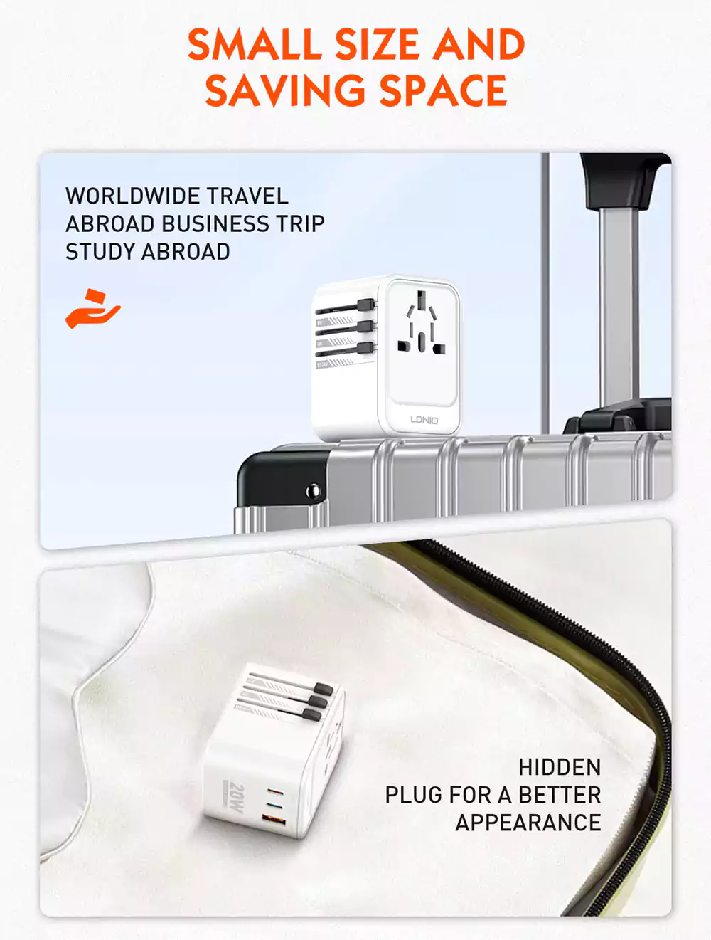 LDNIO Z9 PD 20W 3 USB Universal Travel Adapter 4