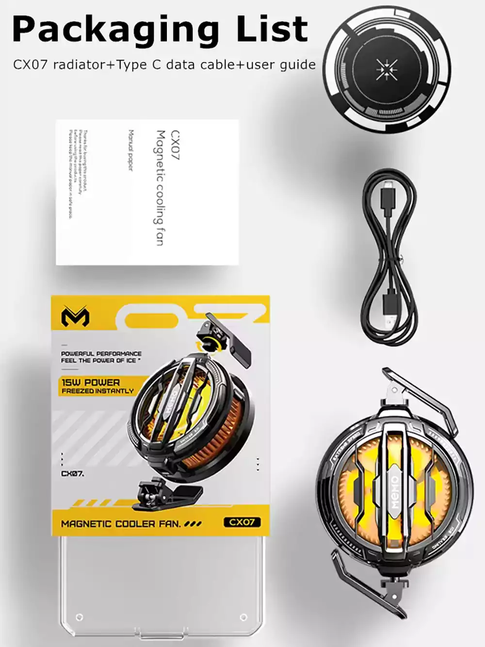 Memo CX07 Magnetic Smartphone Cooler 2