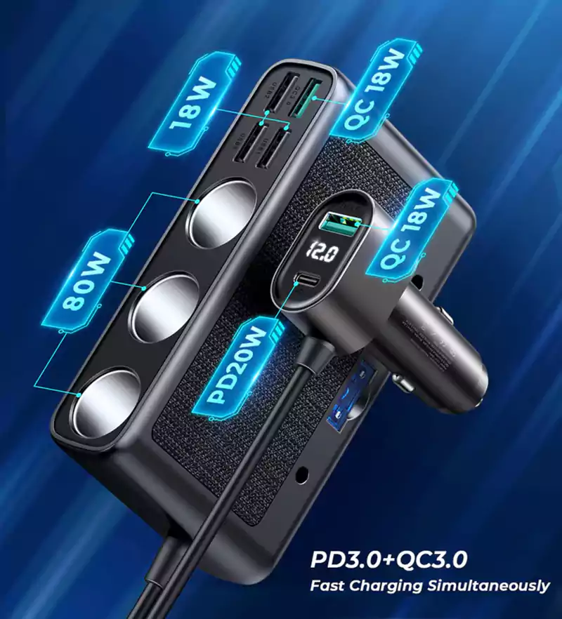 Joyroom JR-CL06 210W Car Charger with Cigarette Lighter 2