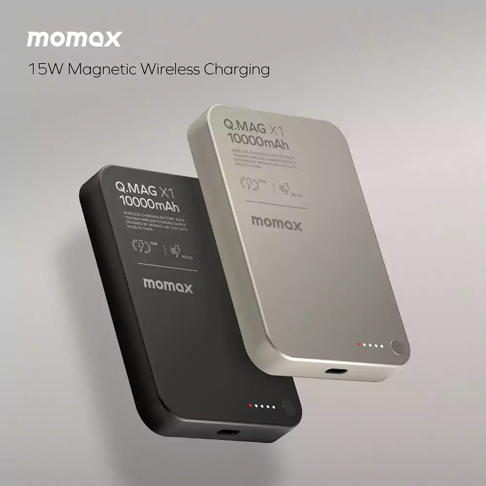 MOMAX Q.Mag X1 10000mAh Magnetic Wireless Power Bank