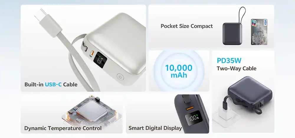 QCY PB10C 35W PD 10000mAh Power Bank 2
