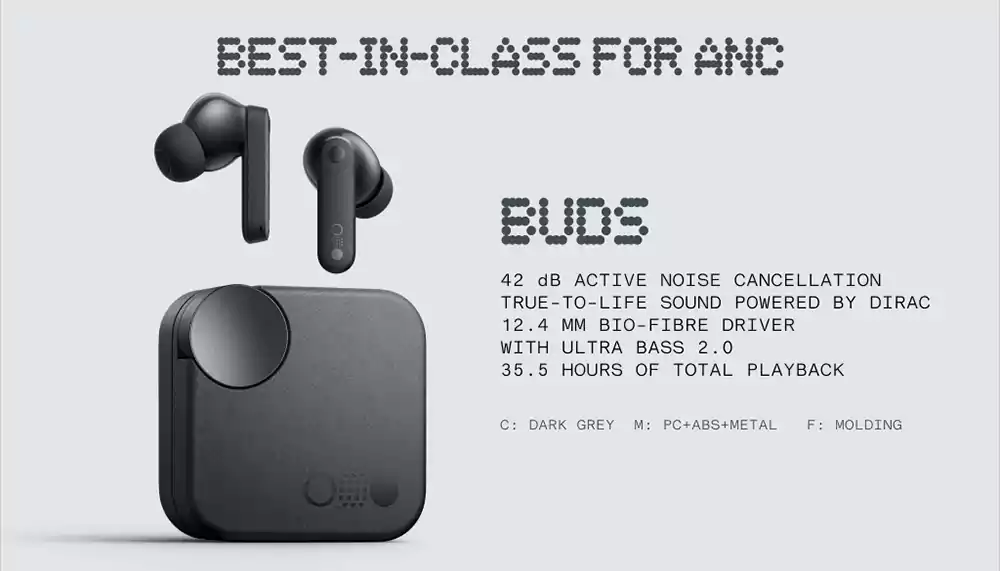 CMF Buds By Nothing 42dB ANC Earbuds