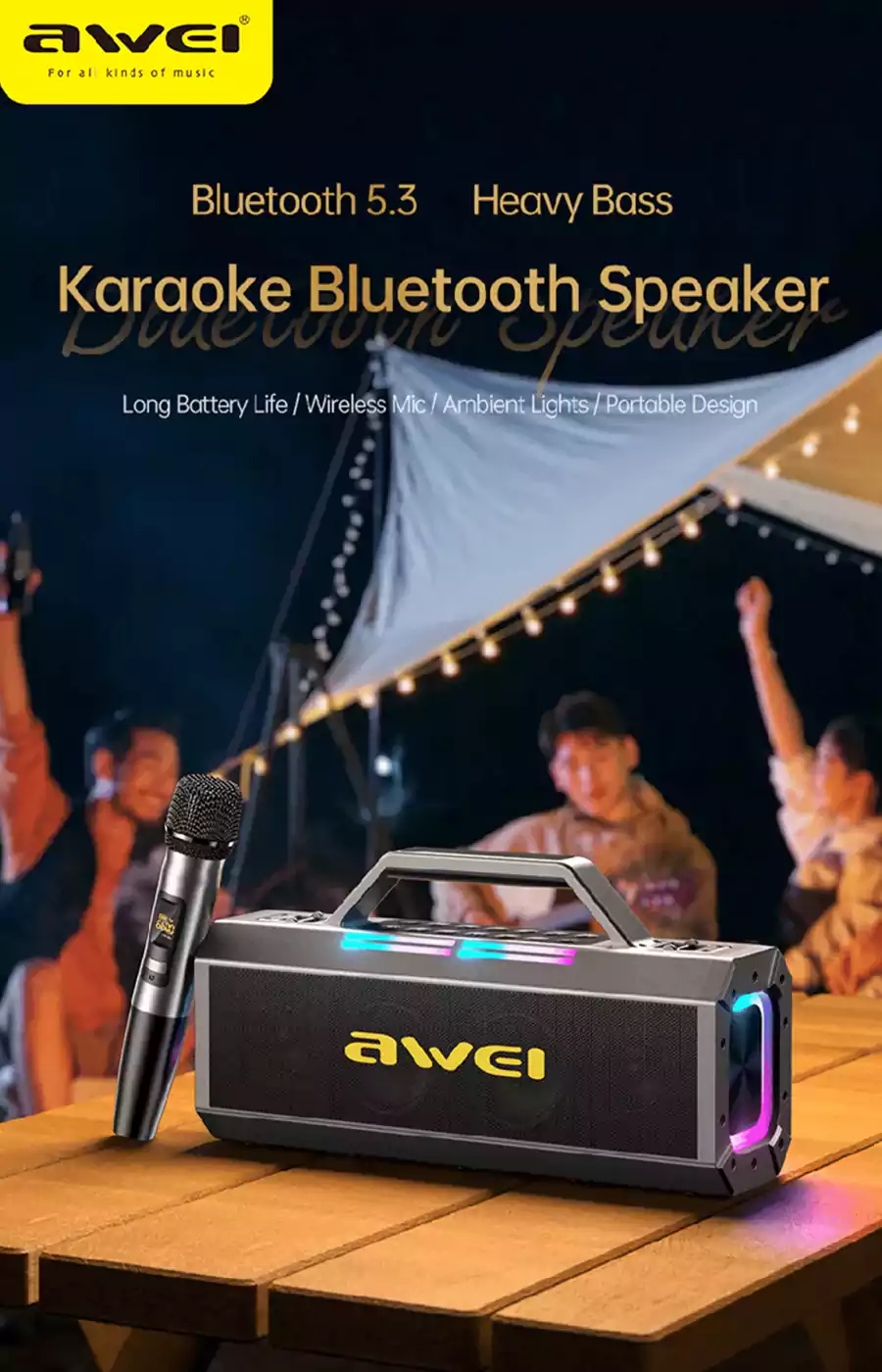 Awei KT8 160W Outdoor Karaoke Wireless Speaker 2