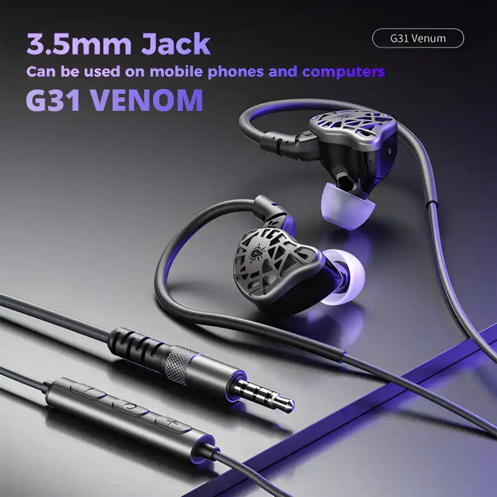 Plextone G31 VENOM HiFi Gaming Earphone 2