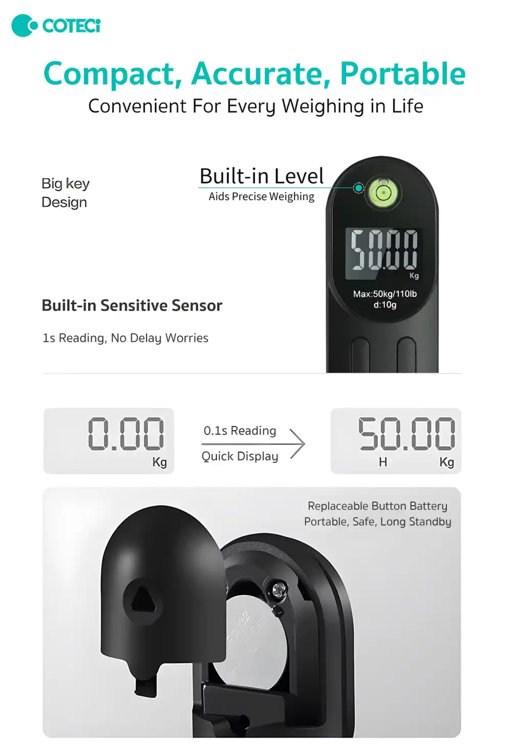 Coteci TR-044 Digital Luggage Scale 5