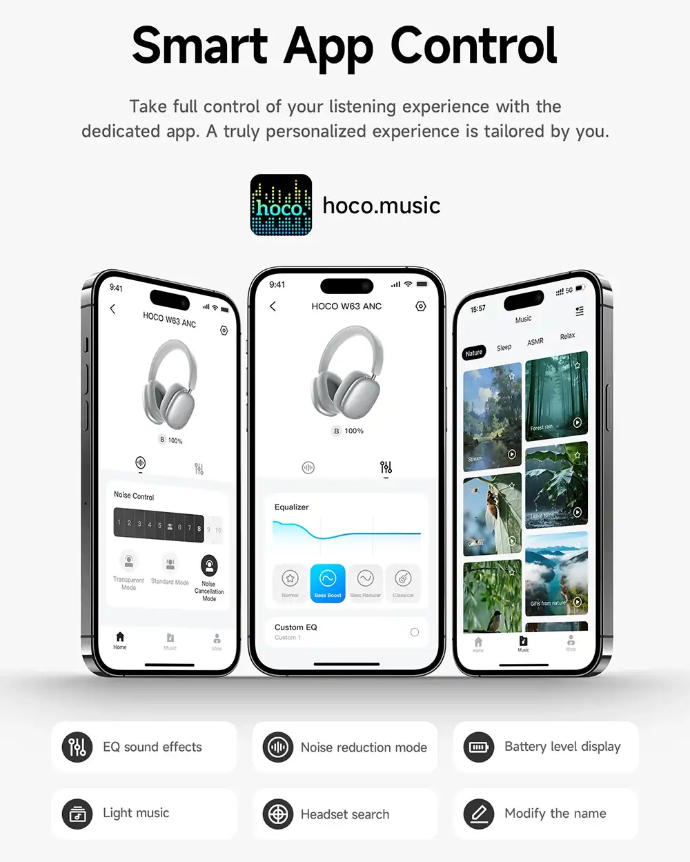 Hoco W63 ANC Bluetooth Wireless Headphones 5