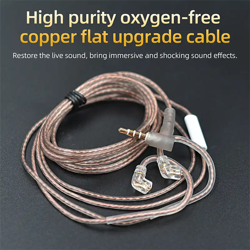 KZ OFC Flat Earphone Upgrade Cable 3.5mm 2