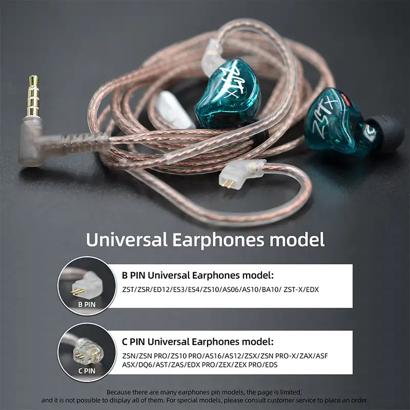 KZ OFC Flat Earphone Upgrade Cable 3.5mm 4