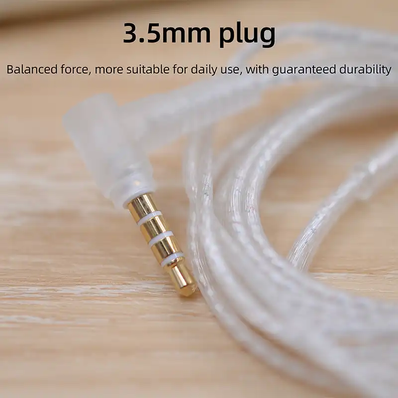 KZ Silver Plated Flat Earphone Upgrade Cable 3.5mm 6