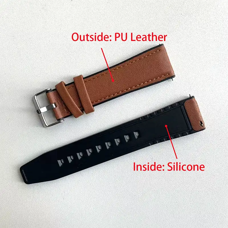 22mm Leather Silicone Strap for Smartwatches-3